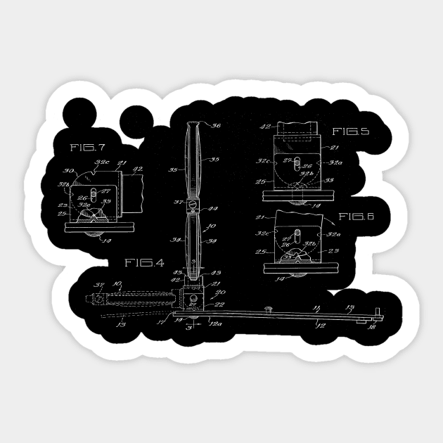 Foldable Highway Warning Signals Vintage Patent Hand Drawing Sticker by TheYoungDesigns